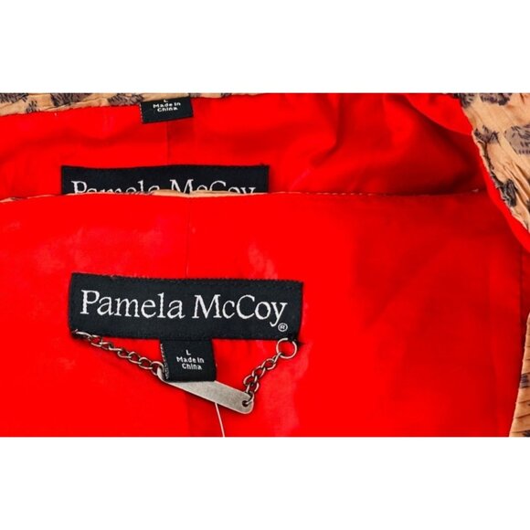 Pamela McCoy Womens Leopard Print Jacket with Shell 2 piece size Large NWT - Picture 3 of 10